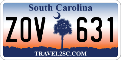 SC license plate ZOV631