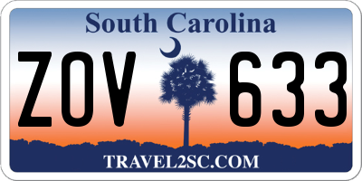 SC license plate ZOV633