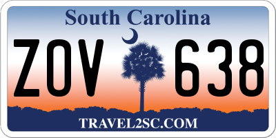 SC license plate ZOV638