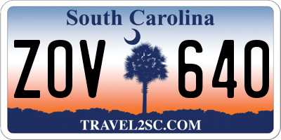 SC license plate ZOV640