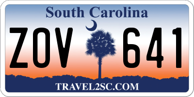 SC license plate ZOV641