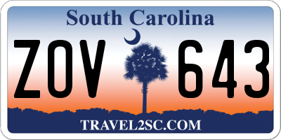 SC license plate ZOV643