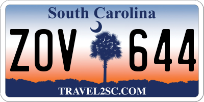 SC license plate ZOV644
