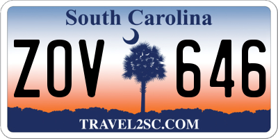 SC license plate ZOV646