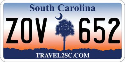 SC license plate ZOV652