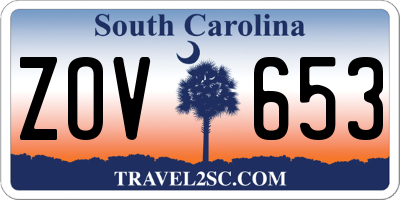SC license plate ZOV653