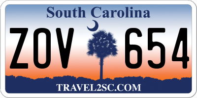 SC license plate ZOV654