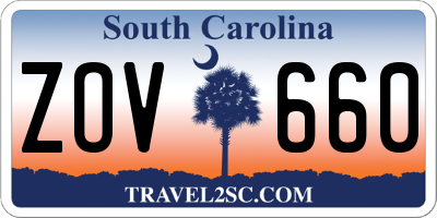SC license plate ZOV660