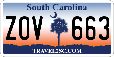 SC license plate ZOV663