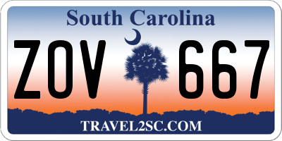 SC license plate ZOV667