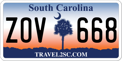 SC license plate ZOV668