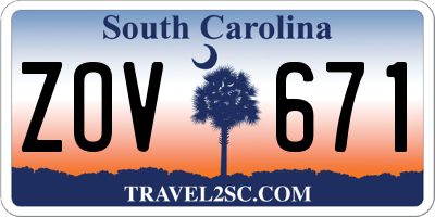 SC license plate ZOV671