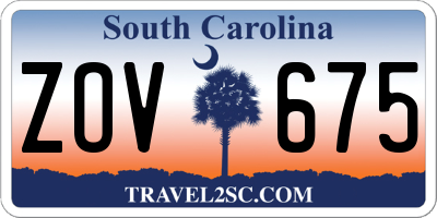 SC license plate ZOV675