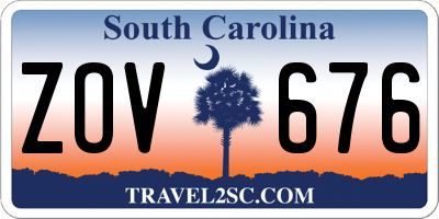 SC license plate ZOV676