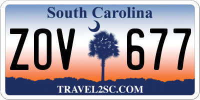 SC license plate ZOV677