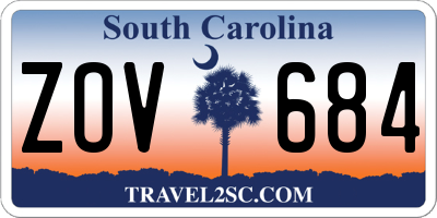 SC license plate ZOV684