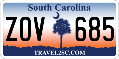 SC license plate ZOV685