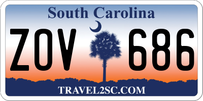SC license plate ZOV686