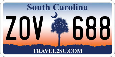 SC license plate ZOV688