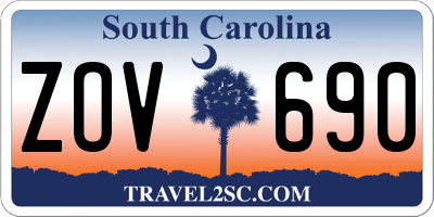 SC license plate ZOV690