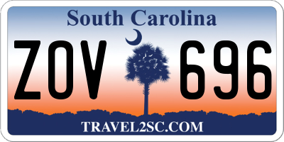 SC license plate ZOV696