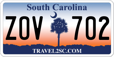 SC license plate ZOV702