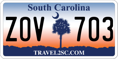 SC license plate ZOV703