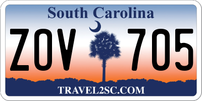 SC license plate ZOV705