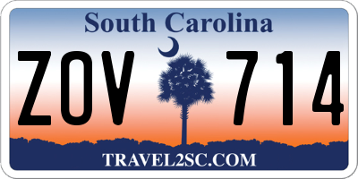 SC license plate ZOV714