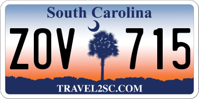 SC license plate ZOV715