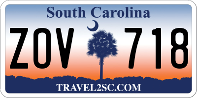 SC license plate ZOV718