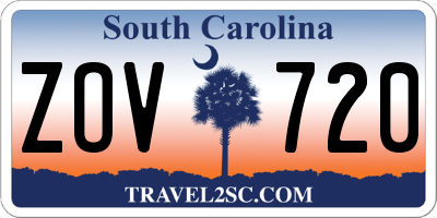 SC license plate ZOV720