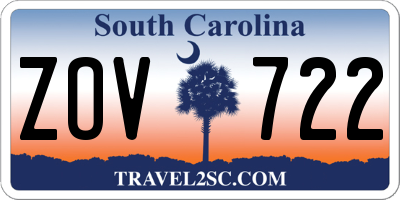 SC license plate ZOV722