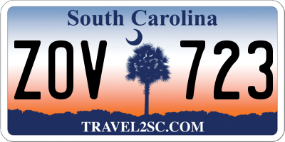 SC license plate ZOV723