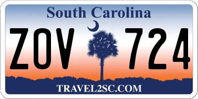 SC license plate ZOV724