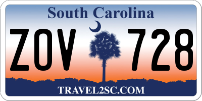 SC license plate ZOV728
