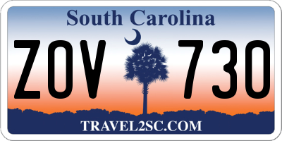 SC license plate ZOV730