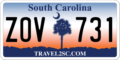 SC license plate ZOV731