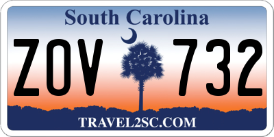 SC license plate ZOV732