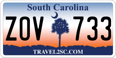 SC license plate ZOV733