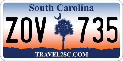 SC license plate ZOV735