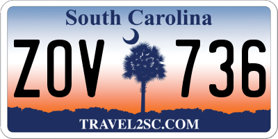 SC license plate ZOV736