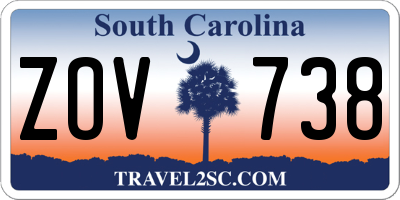 SC license plate ZOV738