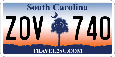 SC license plate ZOV740