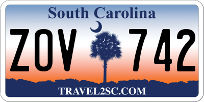 SC license plate ZOV742