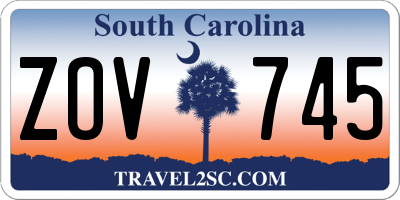 SC license plate ZOV745