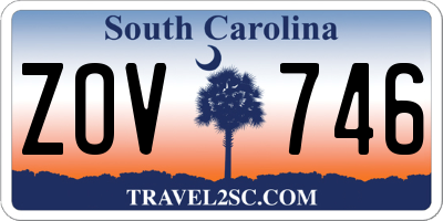 SC license plate ZOV746