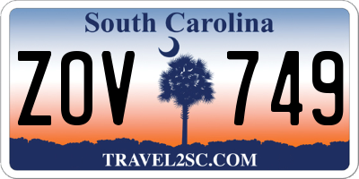 SC license plate ZOV749
