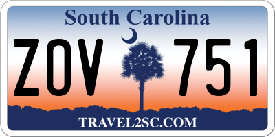 SC license plate ZOV751