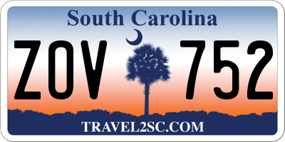SC license plate ZOV752